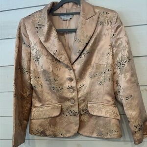 Kay Unger Floral Patterned Tan Jacket in size 8